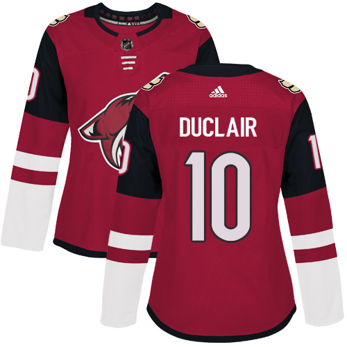 Adidas Arizona Coyotes 10 Anthony Duclair Maroon Home Authentic Women Stitched NHL Jersey
